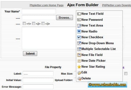 php form ajax form builder