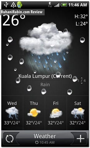 HTC Desire - Weather Widget