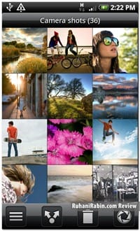 HTC Desire Photo Albums Grid View