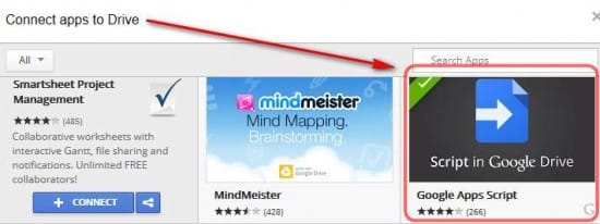 connect Script in Google Drive