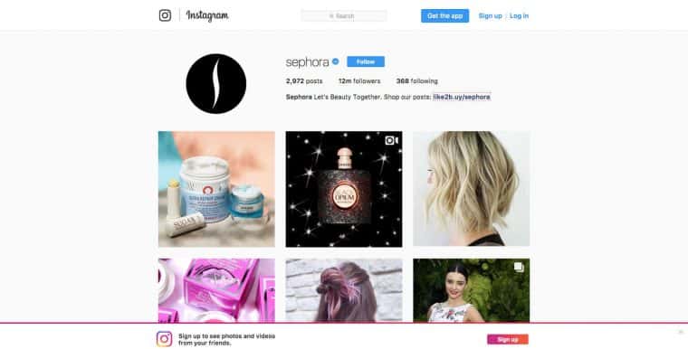Sephora sephora Instagram photos and videos 760x386 Growing Your eCommerce Fans on Instagram