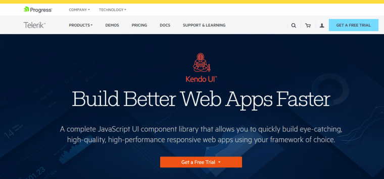 Kendo UI 760x356 Top 7 Mobile Web App Frameworks For Developers