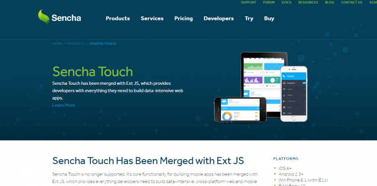 Sencha Touch 760x375 Top 7 Mobile Web App Frameworks For Developers