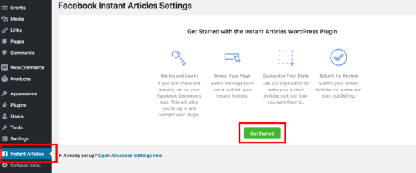 configure instant articles