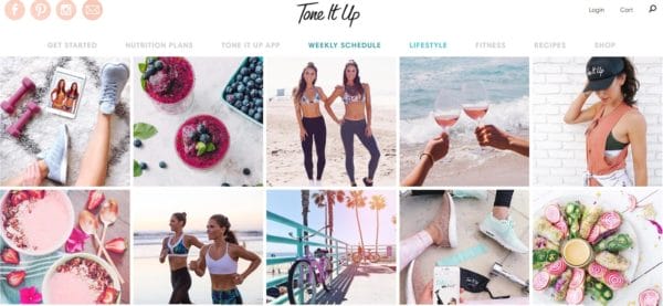 Tone It Up has grown exponentially from a once meal-plan/online work out guide service to now offer products from brand name protein powder to bathing suits