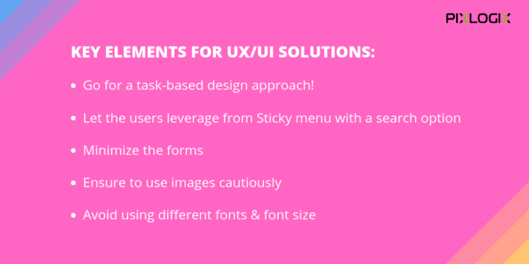 Key elements for UI/UX solutions