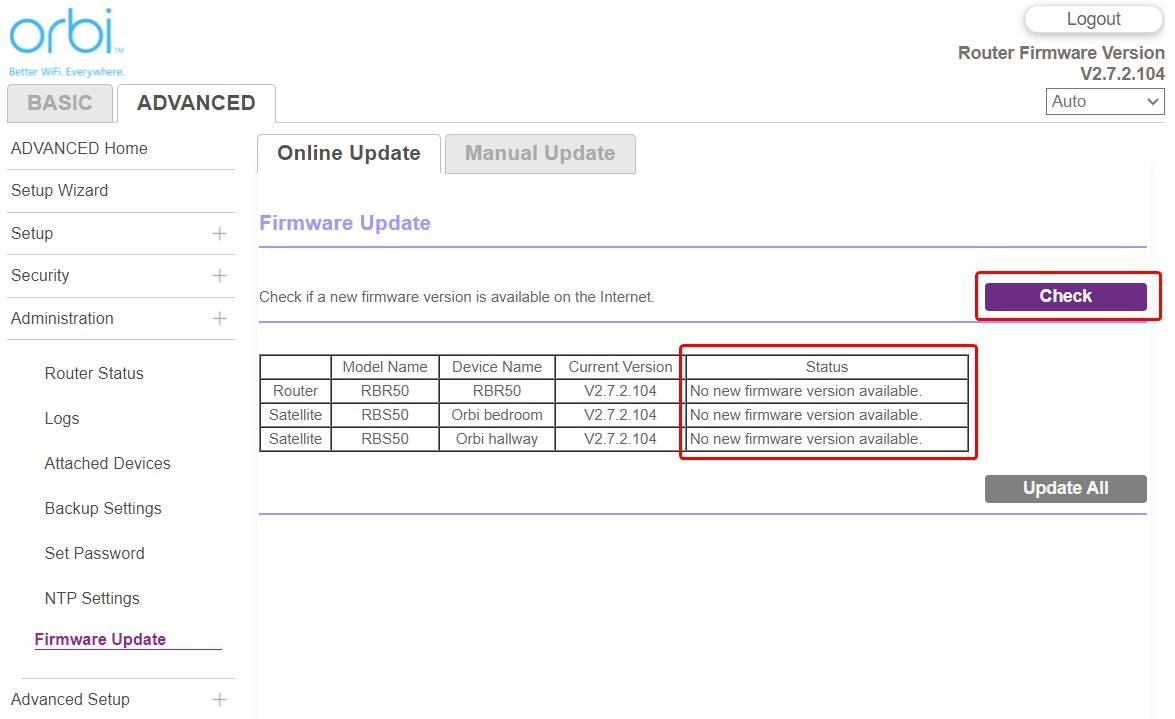 Router Firmware Upgrade