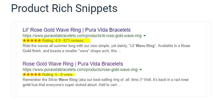 SEO Best practices - Product Rich Snippets