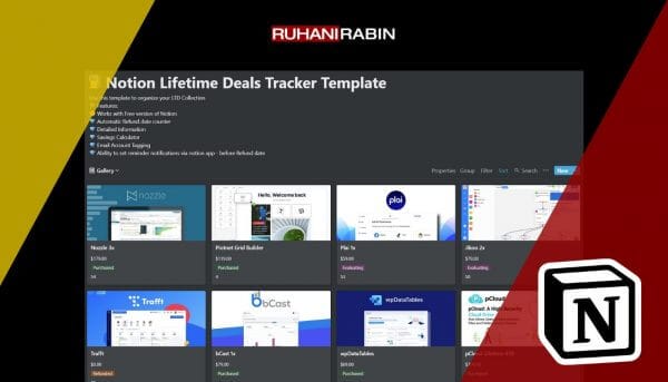 Notion Lifetime Deals Tracker Template 2
