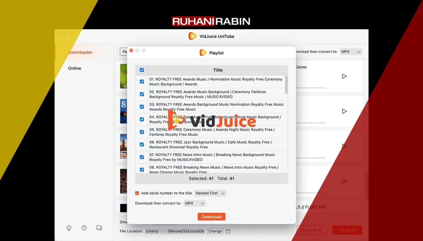 Vidjuice Unitube Downloader Banner