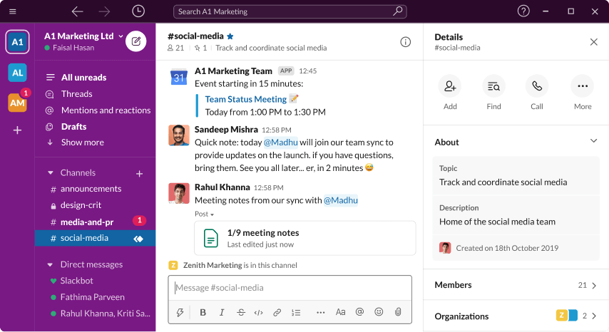 slack-client for effective team communication