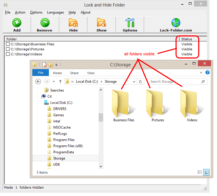 Lock And Hide Folder