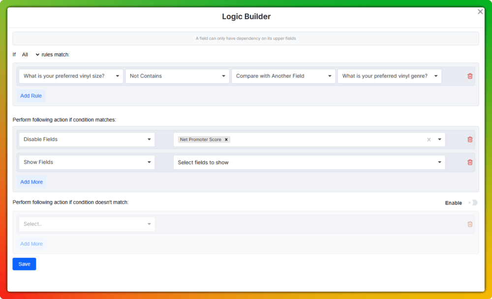 Logic Builder Screen