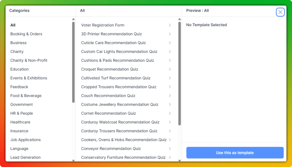 Many many form templates that can fit many industries, image