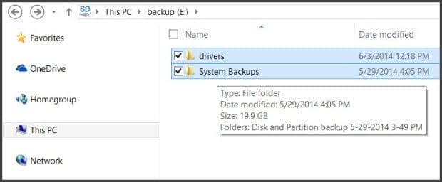 use SD card as a storage for system state backup