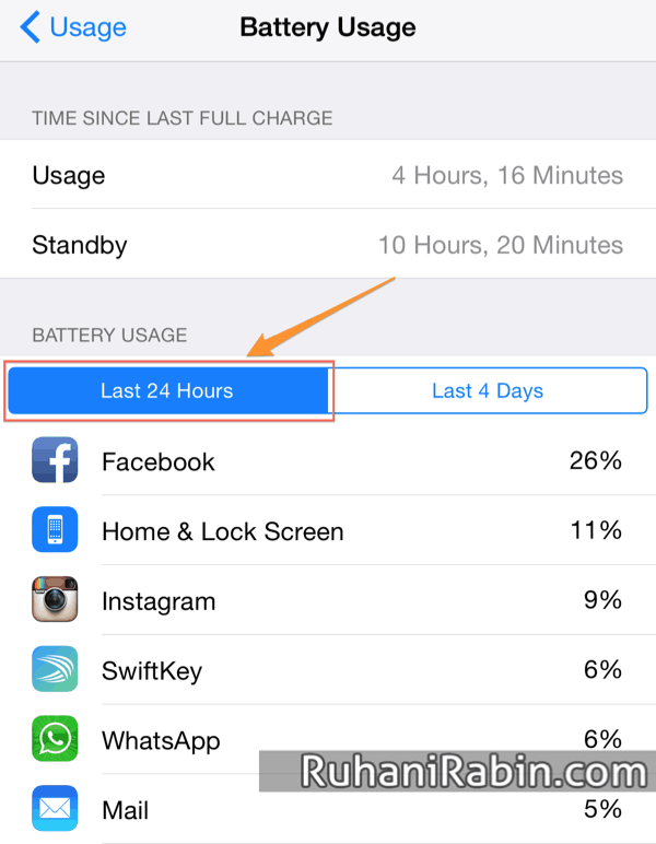 iOS 8 iPhone 6 - Check Battery Usage