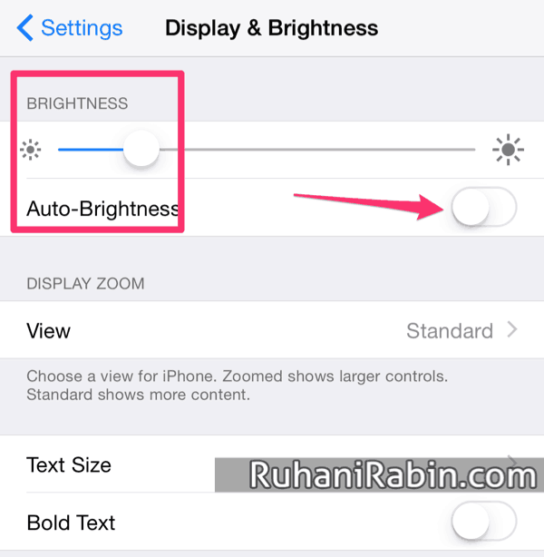 iOS 8 iPhone 6 - Disable Auto Brightness Feature