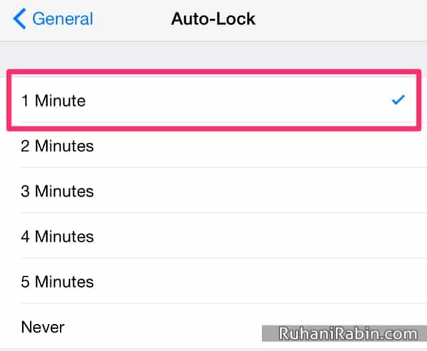 iOS 8 iPhone 6 AutoLock Set to Minimum