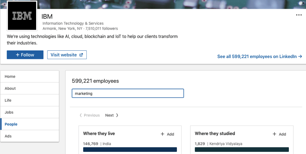 Just search for the name of the company on LinkedIn, and then search for the person you want to connect with using their job title