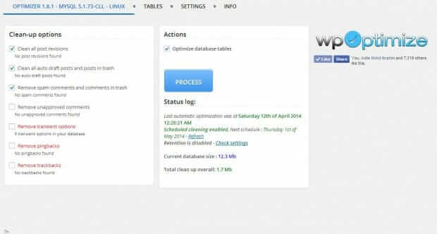 Wp Optimize Legacy Screenshot 1