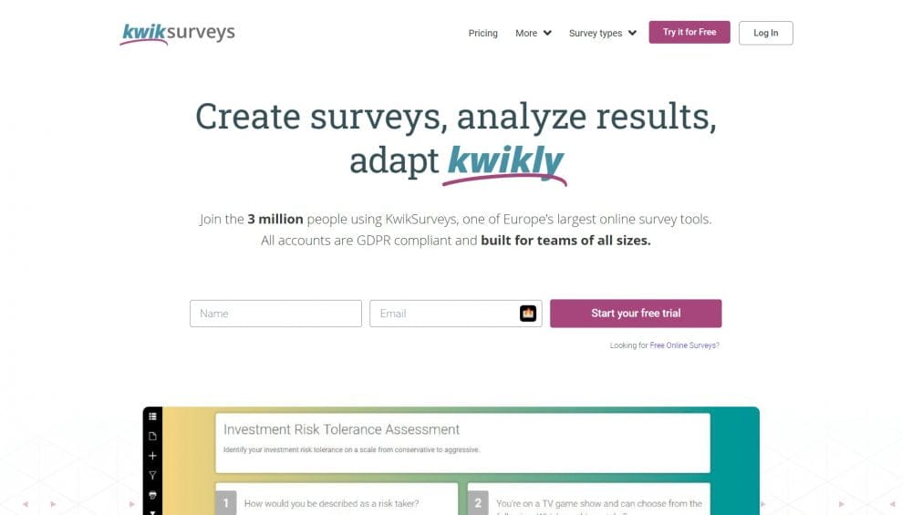 Kwiksurveys Best Online Survey Tools 2021