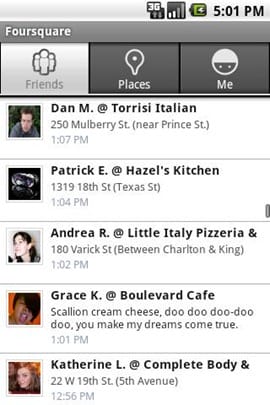 screenshot foursquare