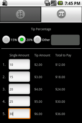 screenshot tip calculator