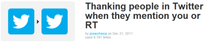 IFTTT Thanking People in twitter - recipe