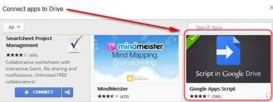 connect Script in Google Drive