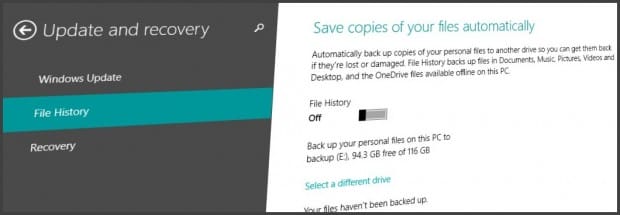 windows 8.1 file history