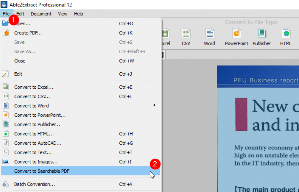 Convert Searchable PDF