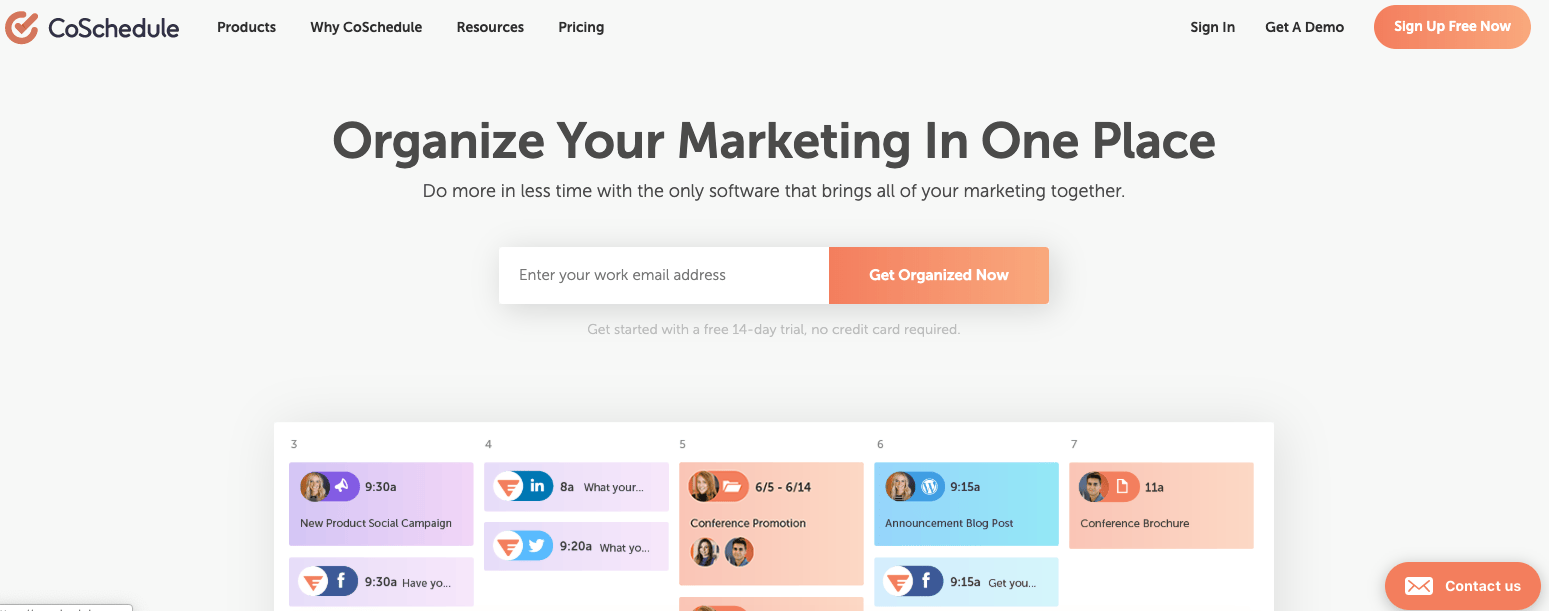 Coschedule Organize Digital Marketing