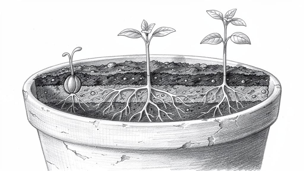 MVP concept illustrated as growing seedling