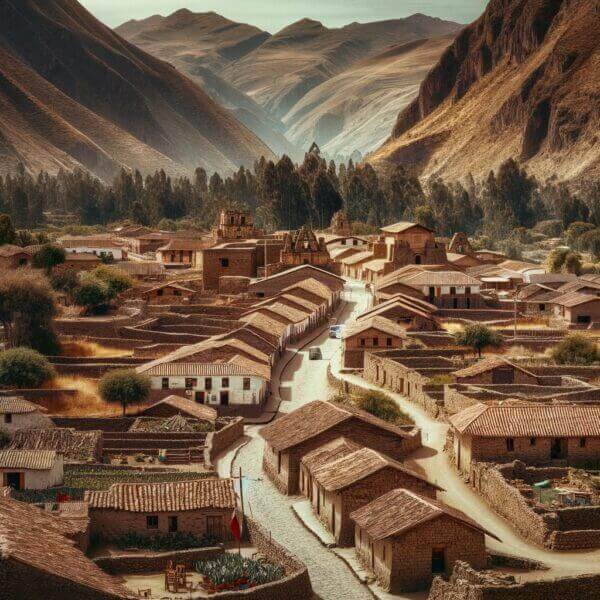 Ollantaytambo Peru An Incan Town In The 1950s