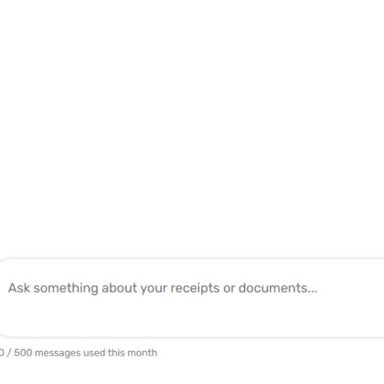 Image shows a chat screen displaying 2025 top company expenses, focusing on AI tools for easier expense tracking.