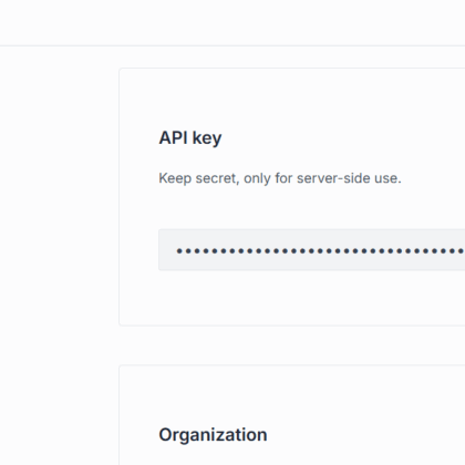 A screenshot shows a software screen where you can see a hidden API key for the Robolly API, with buttons to either copy or view it. The heading says API key. A red arrow points to the Copy button, making it easier to manage different post types.