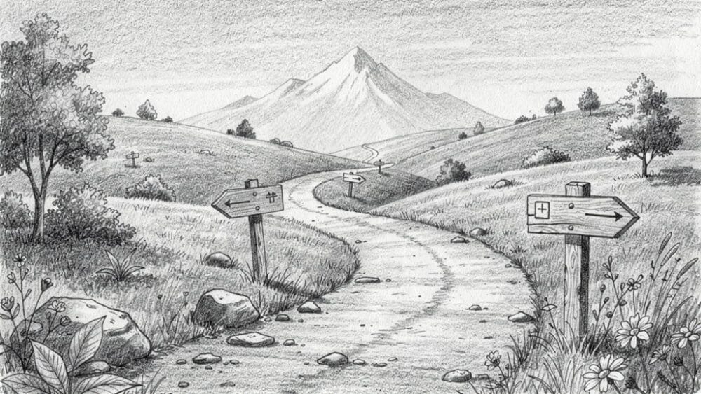 Strategic journey toward revenue goals illustration