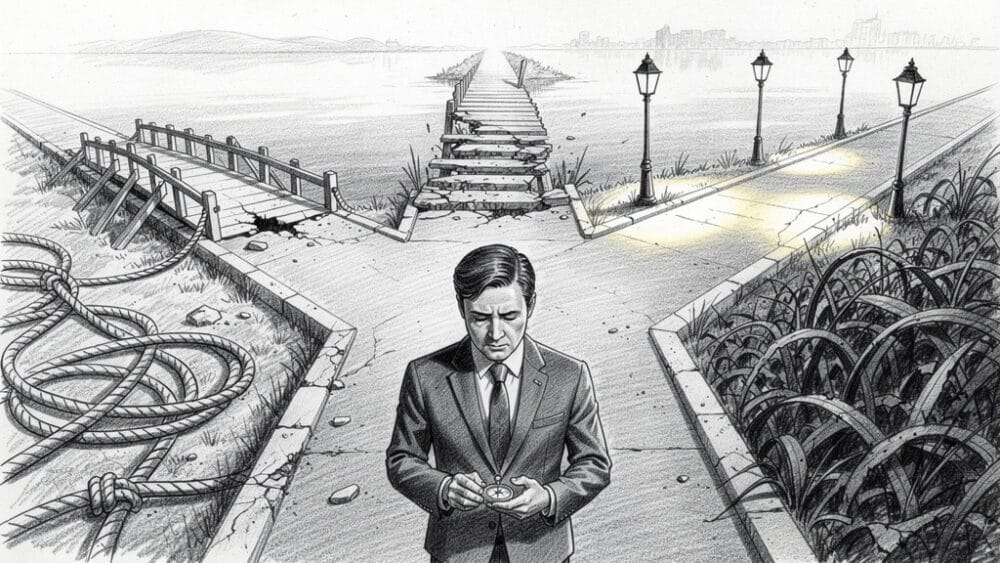 Decision maker facing multiple challenging paths