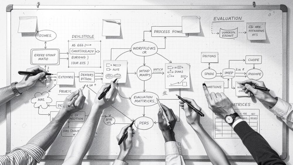 Collaborative whiteboard session mapping automation processes