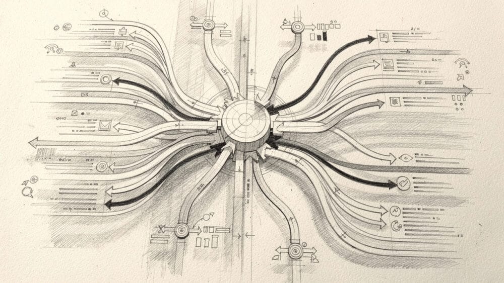 Diagram showing interconnected processes